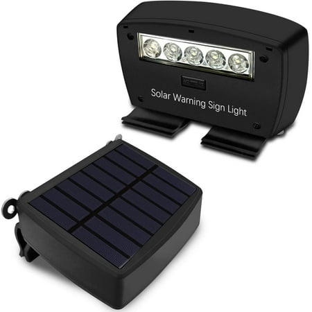 

{2 Pack Solar Powered Deck LED Light} Clip Mini Outdoor Light Yard Security Warning Sign Spotlight IP66 Waterproof