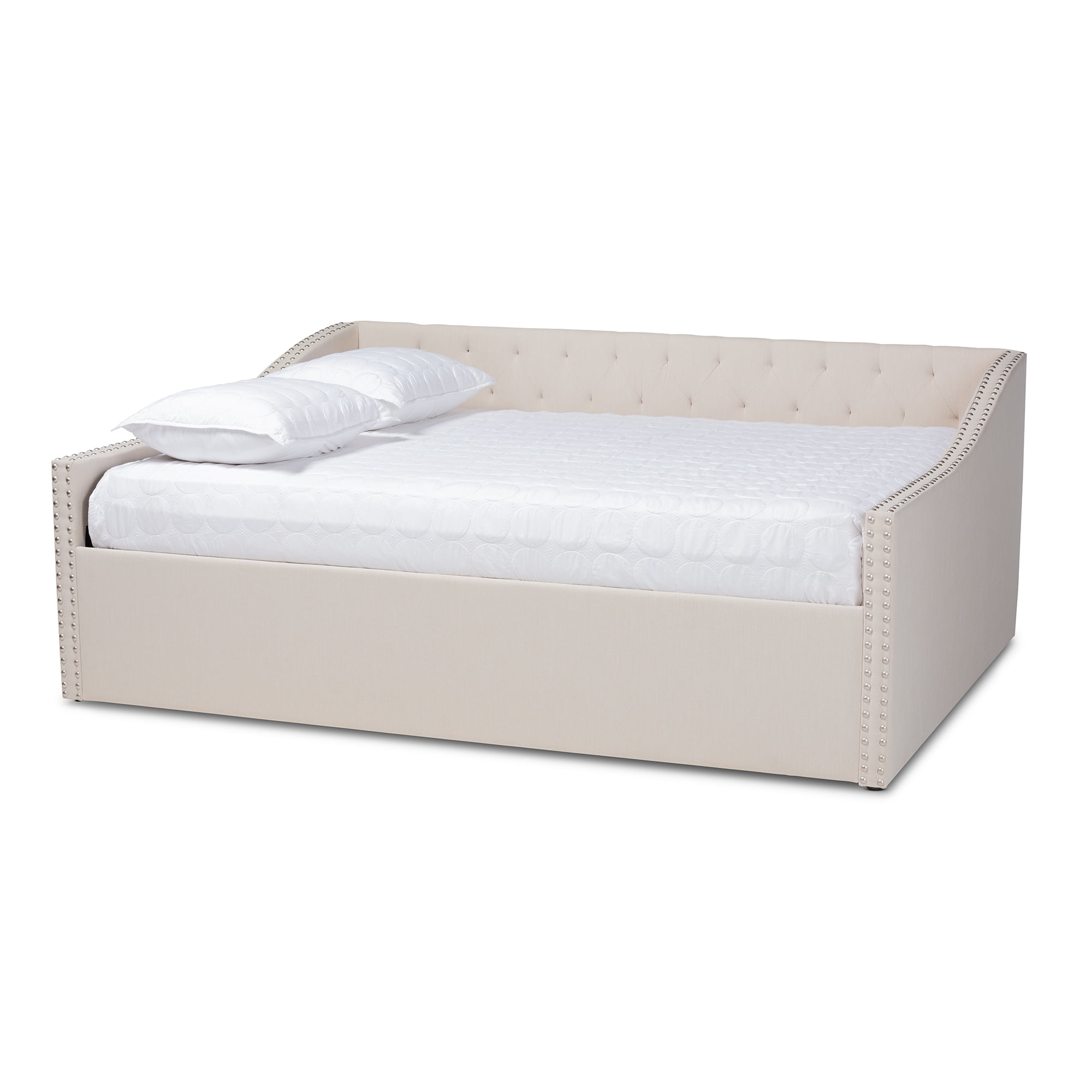 Baxton Studio Haylie Beige Upholstered Queen Size Daybed