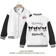 thumbnail image 6 of Sanrio Kawaii Kuromi Girls Jacket Cute Cartoon Spring Autumn New Children's Loose Sports Baseball Uniform Coat Birthday Gift, 6 of 6