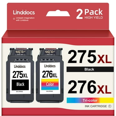 275XL Ink Cartridges for Canon Ink 275 and 276 for PIXMA TS3520 TS3522 TS3500 TR4720 TR4700 Printers (2 Pack - Black , Tri-color)