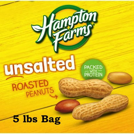 Hampton Farms Unsalted Roasted In-Shell Peanuts, 5 (Best Peanuts In The Shell)