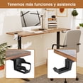 thumbnail image 3 of 160cmx60cm Electric Standing Desk Height Adjustable Sit Stand Desk with Hooks and Cup Holder for Home Office Study Rustic Brown, 3 of 11