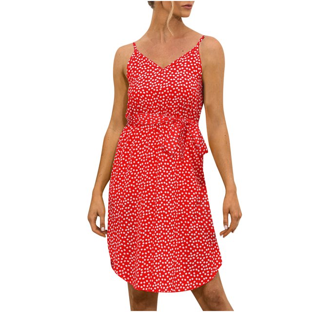 Vestido de mujer con estampado casual de verano sin mangas con estampado de punto de fiesta de vacaciones Fridja nalpqowj4757
