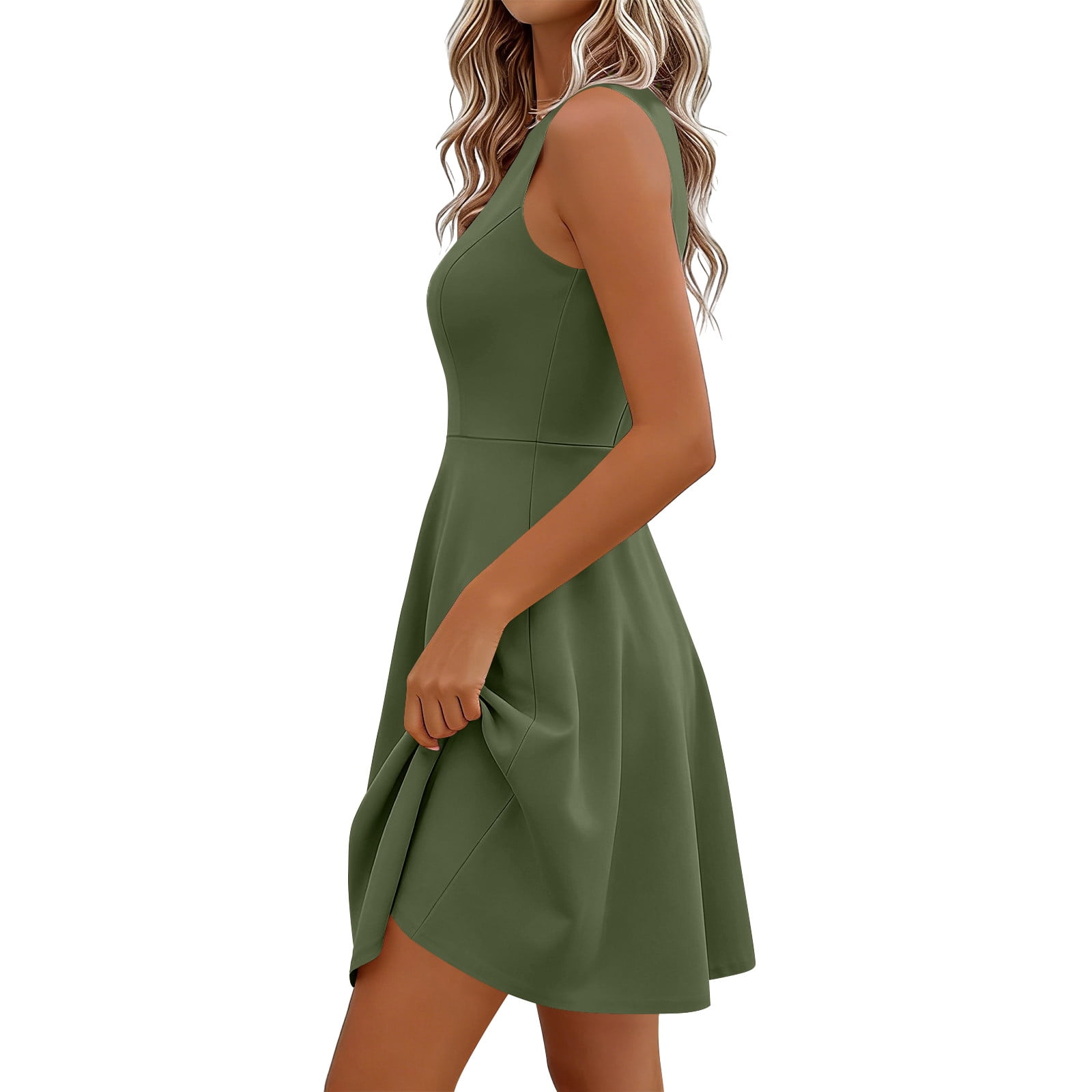 Oplxuo Summer Dresses for Women 2026 Elegant Classy Spring A Line Business Casual Work Graduation Cocktail Short Dress
