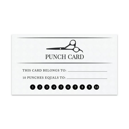 Koyal Wholesale Barber Shop Reward Punch Cards, Loyalty Cards for Small Business Customers, Award Cards, 100-Pack