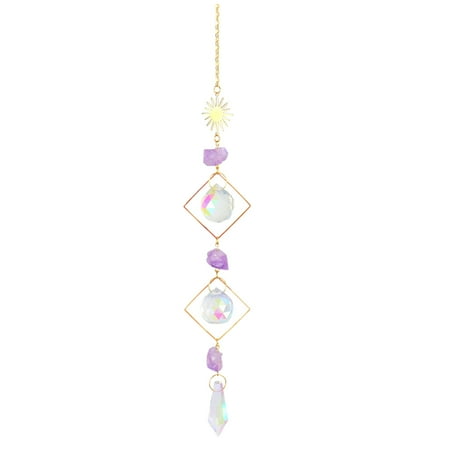 

Yucurem Metal Rainbow Collection Hanging Sun Crystal Prisms Home Wall Decor (L)