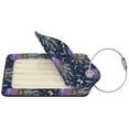 thumbnail image 4 of Rocae Lavender Flowers for Leather Luggage Baggage Tags ID Label Privacy Cover ID Label with Stainless Steel Loop and Address Card, 4 of 5