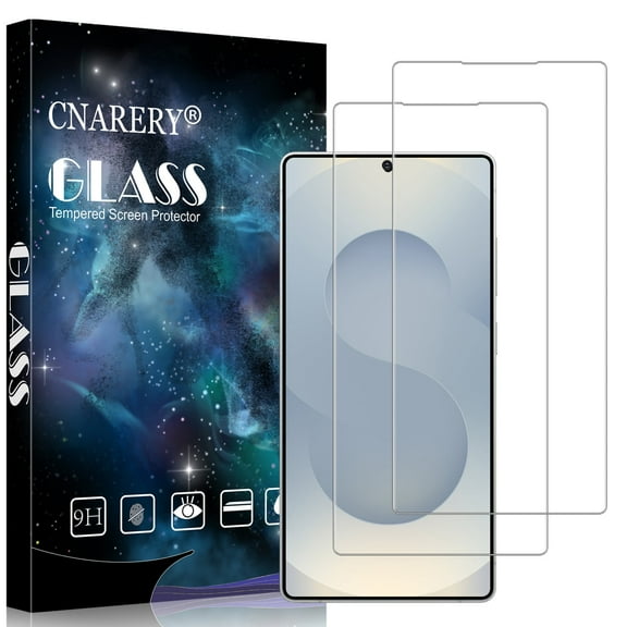 [2 Pack] Cnarery Samsung Galaxy S25 Screen Protector, 9H Tempered Glass Film, Fingerprint Unlock, Bubble Free, Scratch Resistant, Full Coverage