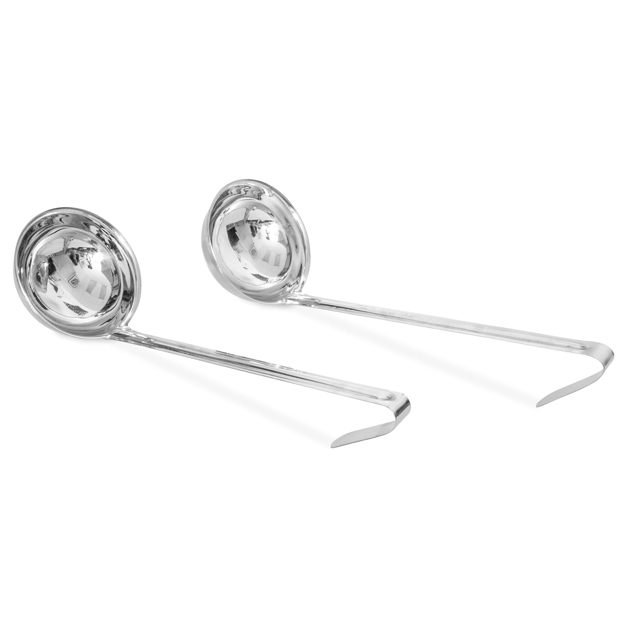 [2 Pack] 12 Oz Stainless Steel Soup Ladle OnePiece Sauce Spatula with Hook Handles