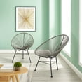 thumbnail image 4 of Corvus  Sarcelles Acapulco Modern Wicker Bistro Chairs(Set of 2) Grey, 4 of 4