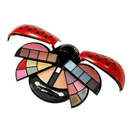 Ladybug Cute Make Up Kit with Eyeshadow, Blush, Presspowder & Lipgolss, Red, 22 Piece, Accessories, eye shadows, blushers, lip-gloss, press powder, and applicators By Cameo
