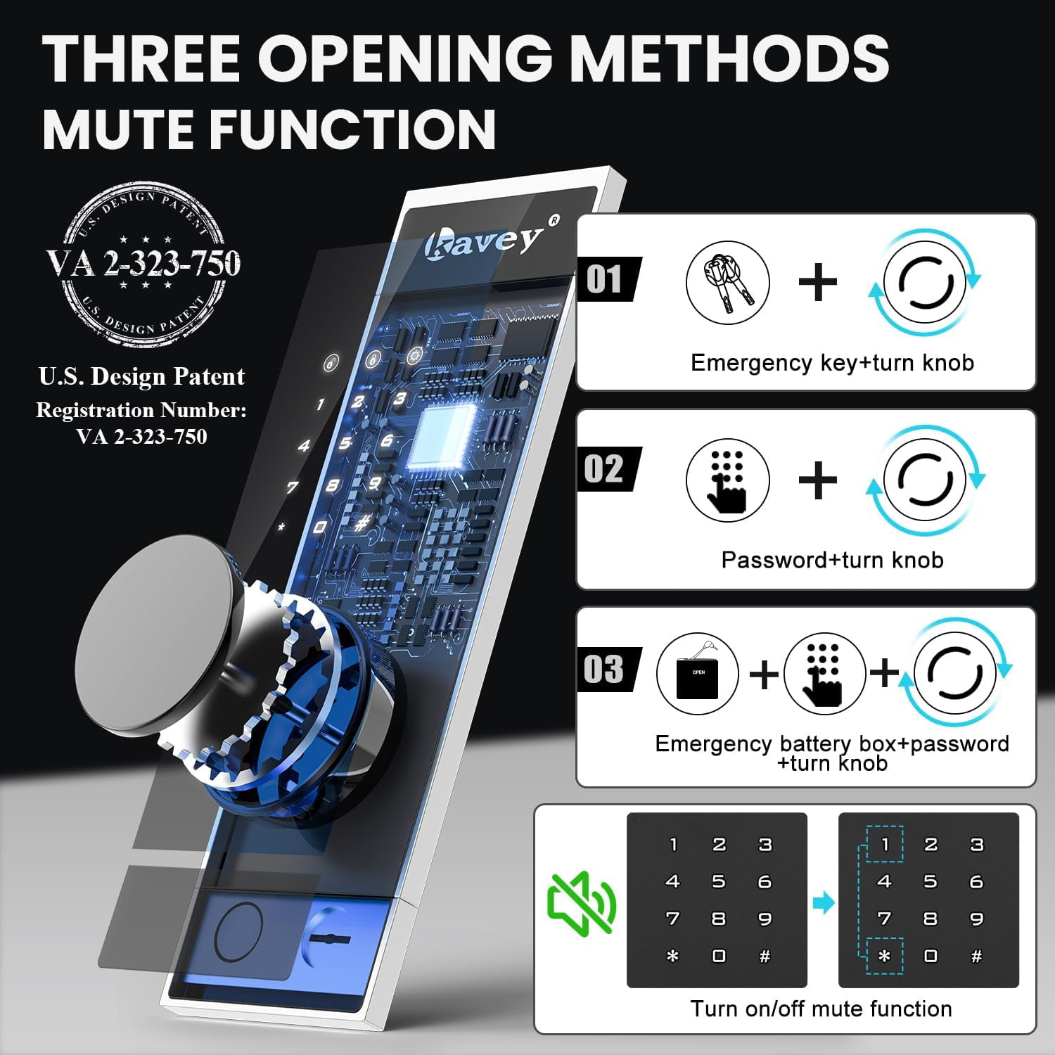 Kavey 2.6 Cub Safe, Large Safe with LCD Touch Screen & Hidden Compartment , Home Safe with Dual Alarm and LED Light, Fireproof Safe Box for Money Documents Valuables