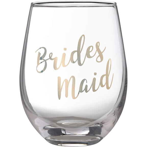 Lillian Rose G115 BM Gold Bridesmaid Stemless Wine Glass, Height 4.75"
