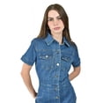 thumbnail image 4 of Vestido camisero de mezclilla Roman Fashion /Juvenil, 14501 (Azul medio) azul CH, 4 of 5