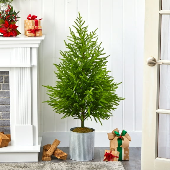 Nearly Natural 49" Norfolk Island Pine Artificial Christmas Tree, Green