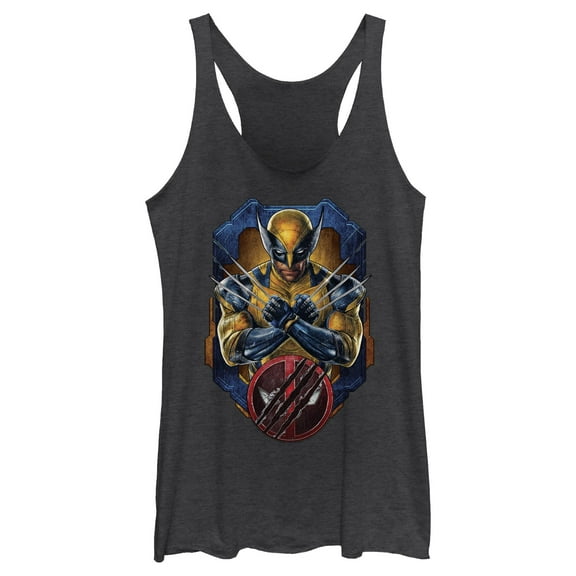 Women's Marvel: Deadpool & Wolverine Claw Pose Portrait Racerback Tank Top