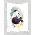 thumbnail image 1 of Panda Tapestry, Watercolor Illustration of a Panda Eating Bamboo Leaves Animalistic Side View Pattern, Wall Hanging for Bedroom Living Room Dorm Decor, 40W X 60L Inches, Multicolor, by Ambesonne, 1 of 2