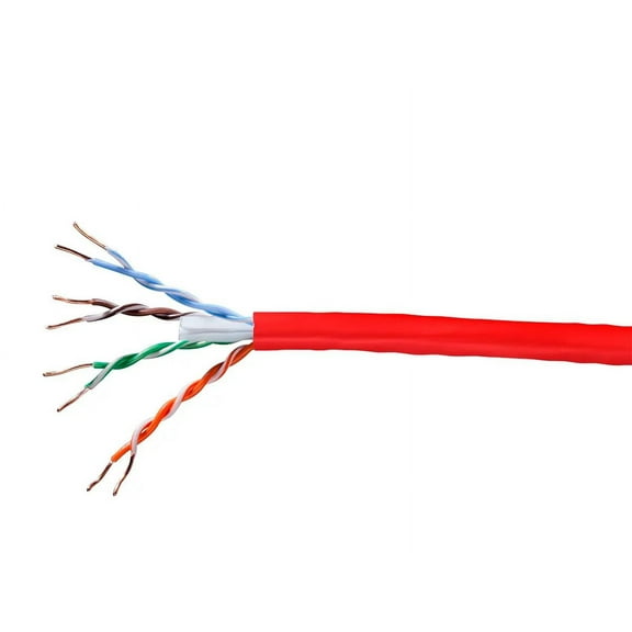 Monoprice Cat6 Ethernet Bulk Cable - 1000 Feet - Red | Network Internet Cord - Solid, 550Mhz, UTP, CMP, Plenum, Pure Bare Copper Wire, 23AWG, No Logo