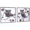 thumbnail image 1 of Midnight Garden Owl on Blooming Branches Square Wall Panel, Multi-Color - Set of 2, 1 of 1
