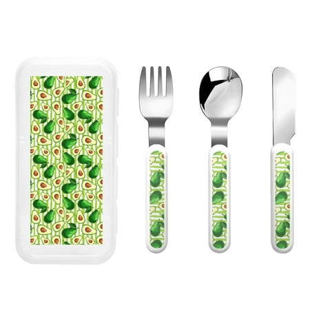 

Daiia Avocado Green Striped for Stainless Steel Kids Silverware Set - Children’s Utensil Set - Children s Knife Fork And Spoon Set - Metal Kids Cutlery Set