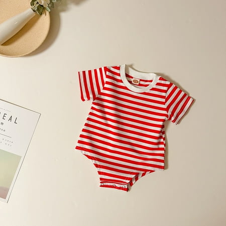 

Boys Clothing Baby Boys Girl Summer Short Sleeve Stripe Romper Bodysuit Clothes