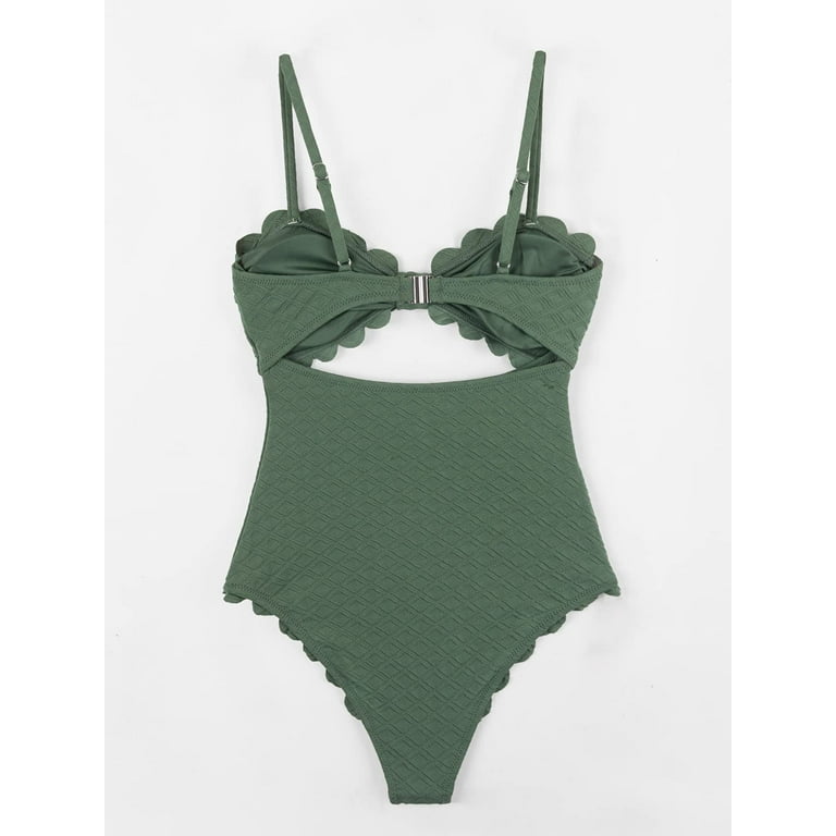H&m deals scalloped swimsuit