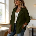thumbnail image 6 of Women's Trench Coat Ndbuld Women's Solid-Color SpringAutumn Casual Button-Down Pocket Long-Sleeved Windbreaker Coat Army Green L, 6 of 9