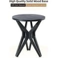 thumbnail image 5 of Pedestal Farmhouse End Table Set of 2, Disrtessed Black Top with Tripod Base for Modern Farmhouse, Boho Decor, Round, 5 of 7