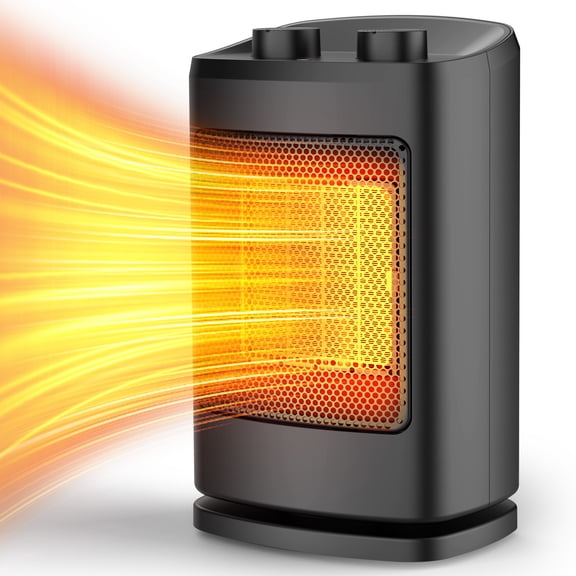 Lullahome 1500W Space Heater, 2S Fast Heating, Safe Quiet Heater for Bedroom (Black)