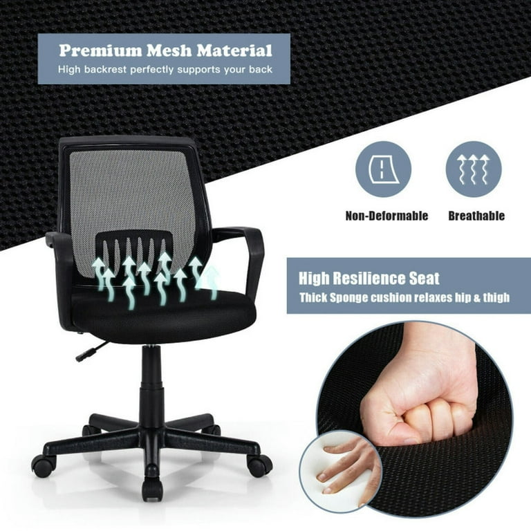 Spaco Mid-Back Mesh Height Adjustable Executive Chair with Spaco Mid-Back Mesh Height Adjustable Executive Chair with