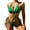 Green, variant on ANINEO Women Swimwear Swimsuit Solid Color Boho Bikini Cute Hawaii Summer Tropical Brazilian Beachwear