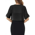 thumbnail image 6 of Meichang Women Bolero Shrug Soft Chiffon Open Front Sheer Short Sleeve Cropped Cardigans Solid Loose Fit Casual Summer Cardigans for Women Lightweight Black XXL, 6 of 6