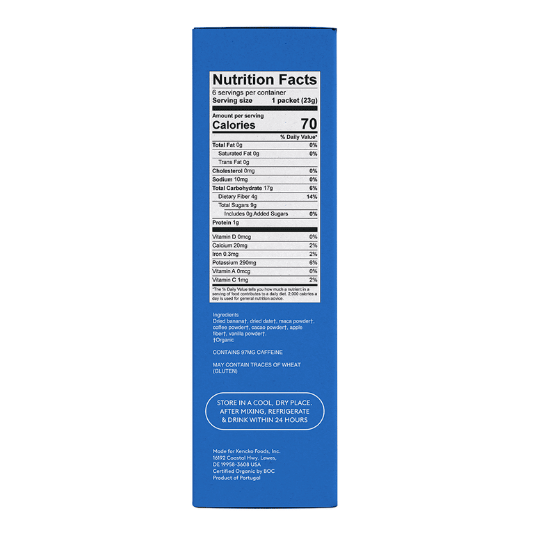 Kencko Banana Caramel Organic Instant Iced Latte, Powdered Drink