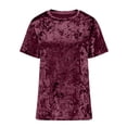 thumbnail image 5 of Womens Clothes Kelon Women's Tops Short Sleeve Shirts Crew Neck Velvet Dressy Casual Trendy Clothes Loose Fit Shirts Business Dressy Casual 2026, S, 5 of 8