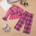 thumbnail image 2 of Gibobby Toddler Baby Girl Clothes 6 12 18 Months 2T 3T 4T Long Sleeve Pullover Sweatshirt Pants Fall Winter Outfit Loungewear(4-5 Years,Red), 2 of 9