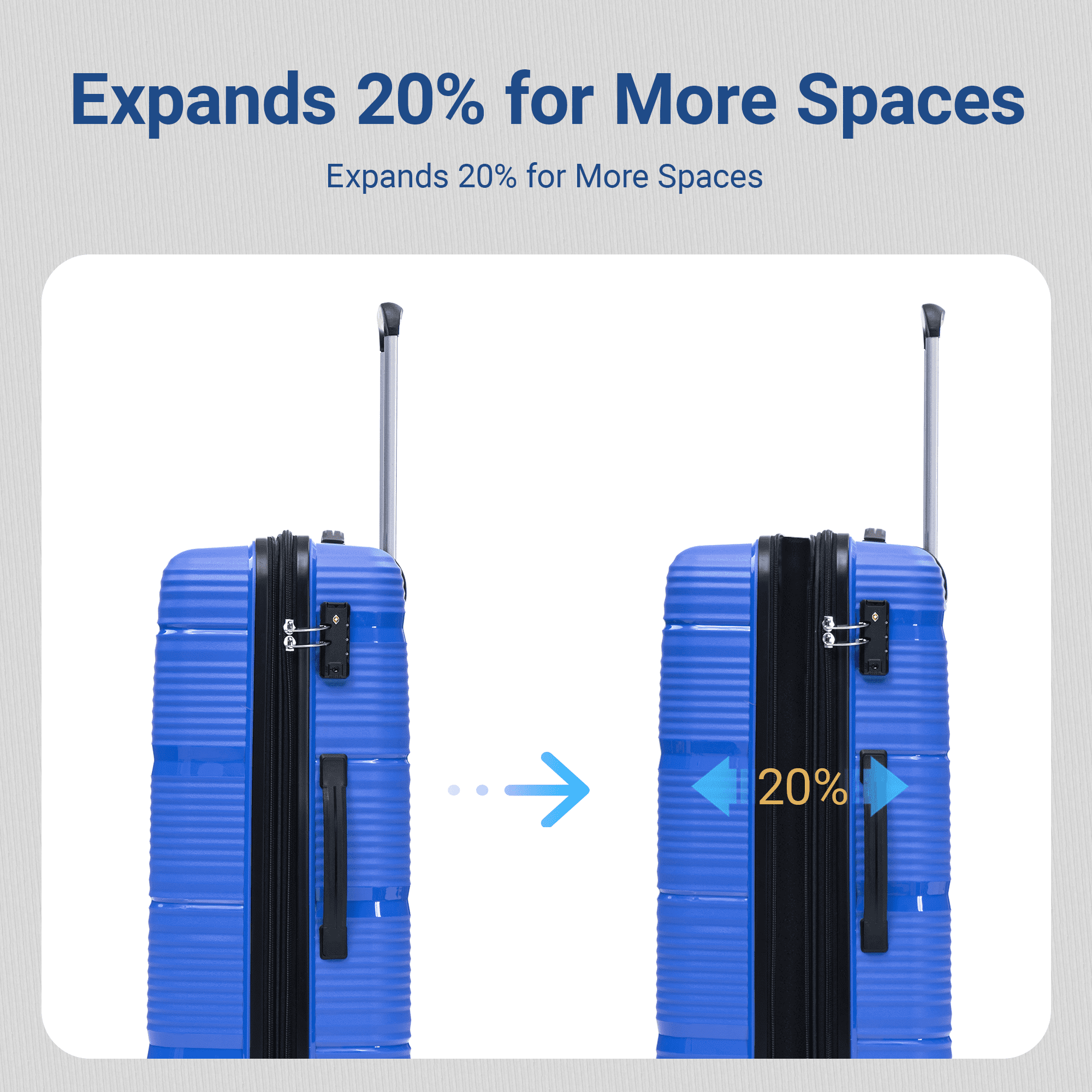 Rosamo 4-Piece Hardside Luggage Set, Expandable Rotating Luggage Compartment With TSA Lock, Lightweight Rolling Luggage Set