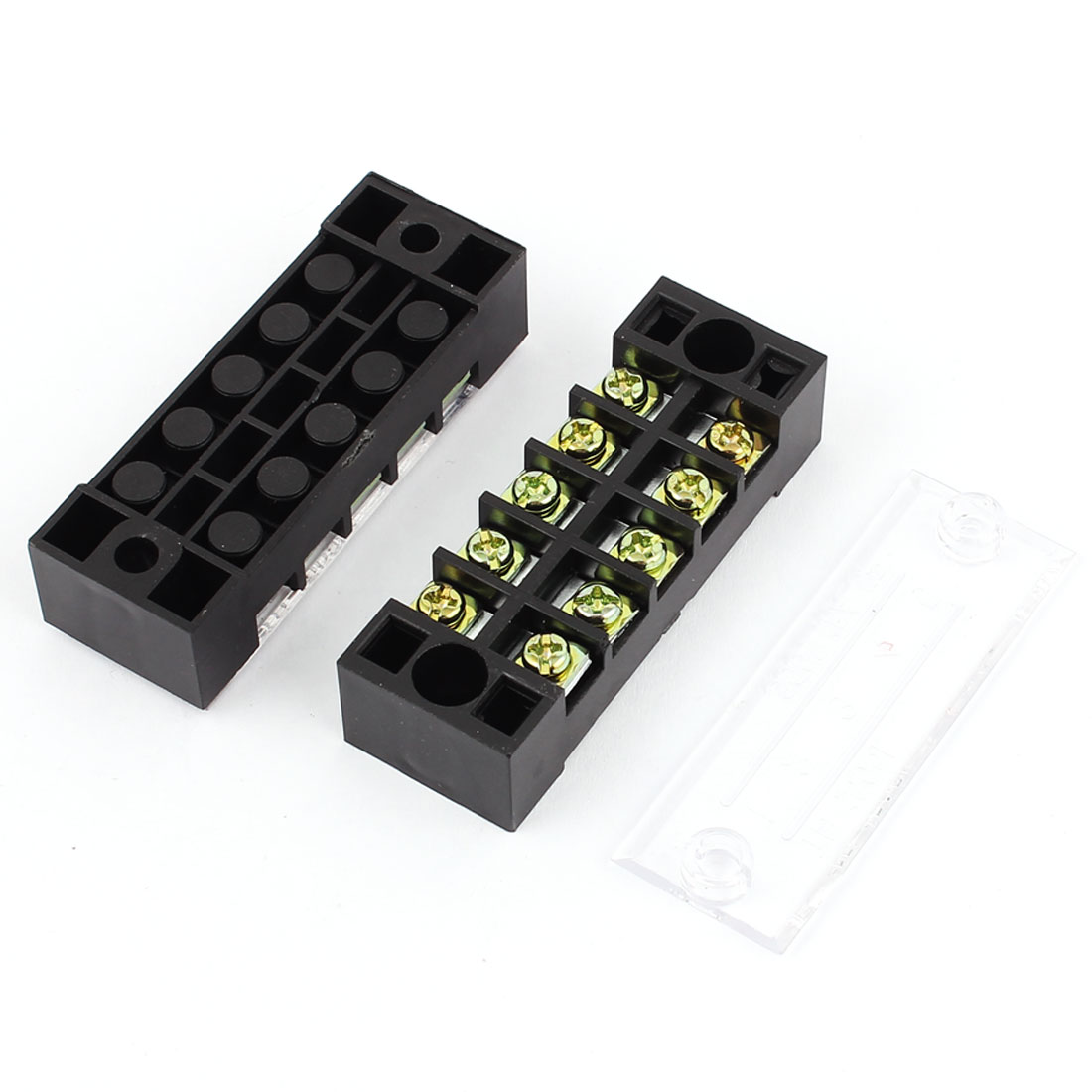 2pcs 600V 15A 5P Dual Row Electric Barrier Terminal Block Cable Connector Bar - image 4 of 4