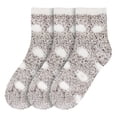 thumbnail image 2 of BambooMN Women's Fuzzy Polka Dot Cuff Socks - Light Grey - Extra Large - 3 Pairs, 2 of 6