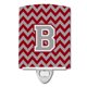 thumbnail image 1 of "Treasures Letter B Chevron Crimson and Gray Ceramic Night Light, 6x4, Multicolor" Caroline's Treasures CJ1043-BCNL, 1 of 1