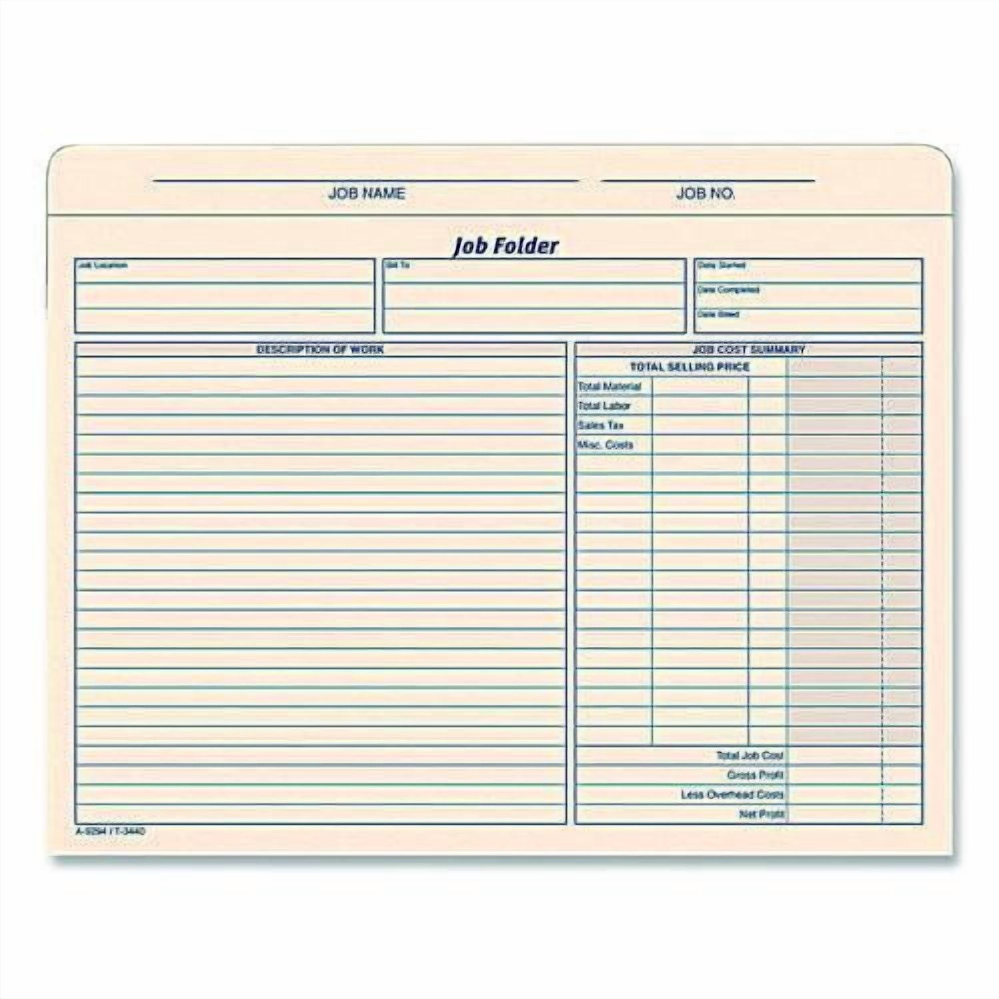 Pre-Printed Heavy-Duty Reinforced File Pocket, 2" Expansion, Letter Size, Manila, 15/Pack | Bundle of 5