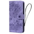 thumbnail image 7 of Decase Wallet Case for Samsung Galaxy A54 5G, Magnetic PU Leather Wallet Flip Protective Phone Case Wrist Strap Card Slots Holder Pocket Shockproof Emboss Floral Stand Case, Purple, 7 of 7