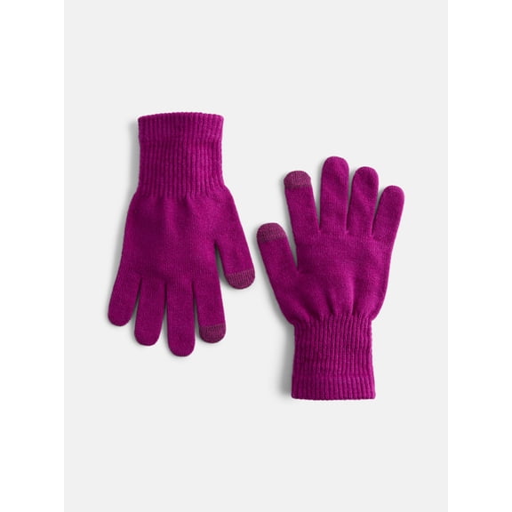 Scenario Women's Tech Touch Knit Gloves, Berry Bright