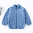 thumbnail image 2 of PINQI Toddler Sport Coat Little/big Kids Boys Girls Solid Color Zipper Long Sleeve Short Collar Winter Warm Coat Daily Outfits 1-9 Years(Blue,3-4 Years), 2 of 6