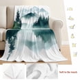 thumbnail image 5 of Ink Green Lake Forest Blanket Soft Cozy Warm Throw Blanket for Couch, Plush Fuzzy Flannel Fleece Blankets for Sofa, Modern Art Abstract Landscape Bed Blankets Lightweight Gifts for Women, 50"x60", 5 of 9
