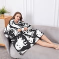 thumbnail image 5 of Oversized Wearable Blanket Hoodie,Black Halloween White Ghosts Sherpa Blanket Hoodie with Super Pockets,Super Warm Fuzzy Pullover for Women & Men, 5 of 6
