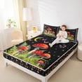 thumbnail image 4 of Feelyou Red Mushroom Plant Twin Sheet Sets, Butterfly Galaxy Stars Bedding, 3-Piece, 4 of 7