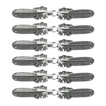 Cloak Clasp 6 Pairs Feather Vintage Cape Clasps Sew on Hooks and Eyes(Silver)