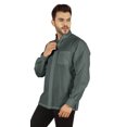 thumbnail image 4 of Bestman Solid Long Sleeve Shirt For Mens Front Double Button Placket Chinese Collar Shirt, 4 of 7