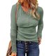 thumbnail image 1 of Camisas de manga larga para mujer, color puro, casual, con botones, estilo túnica, elegante para uso diario, 1 of 5