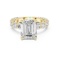 thumbnail image 2 of Zuwelria Luxurious Promise Rings | 3.00 Carat Emerald Cut Moissanite Bridal Ring for Women | D/VVS1 Diamond Ring for Engagement | 18K Yellow Gold over Silver Size 5, 2 of 8